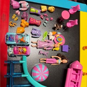 Vintage 2003 Polly Pocket Wild Waves Kerstie Log Ride H30 with extra Accessories